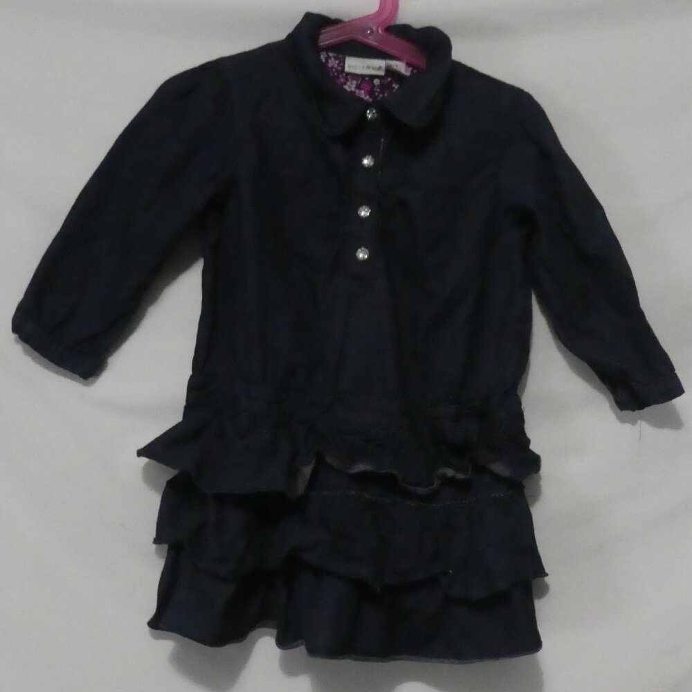 MAGGIE & ZOE | 5T | Blue Denim Dress with Collar and Ruffles